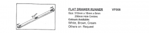 Injection Moulded Flat Drawer Runner Size 310mm x 16mm x 6mm 256mm Hole Centres Various Colours Available